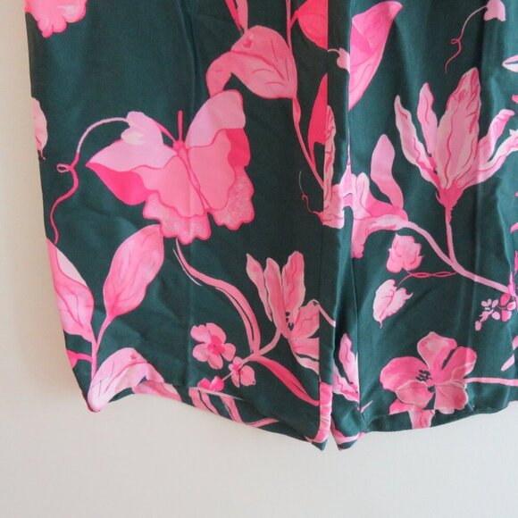 ANTHROPOLOGIE Breezy Tropical Floral Print Wide Leg Satin Pants - Sz 6 - Picture 7 of 16